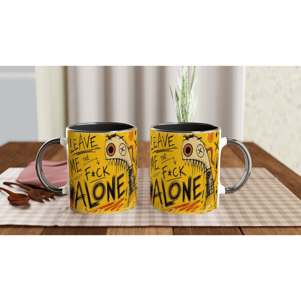 “Leave me the f*ck alone” ceramic mug by Ugly Mug – product view 13
